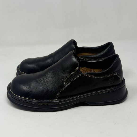 Born Mayflower Loafer Womens 7.5 Black Leather Slip On Casual Comfort Shoes - Picture 2 of 16